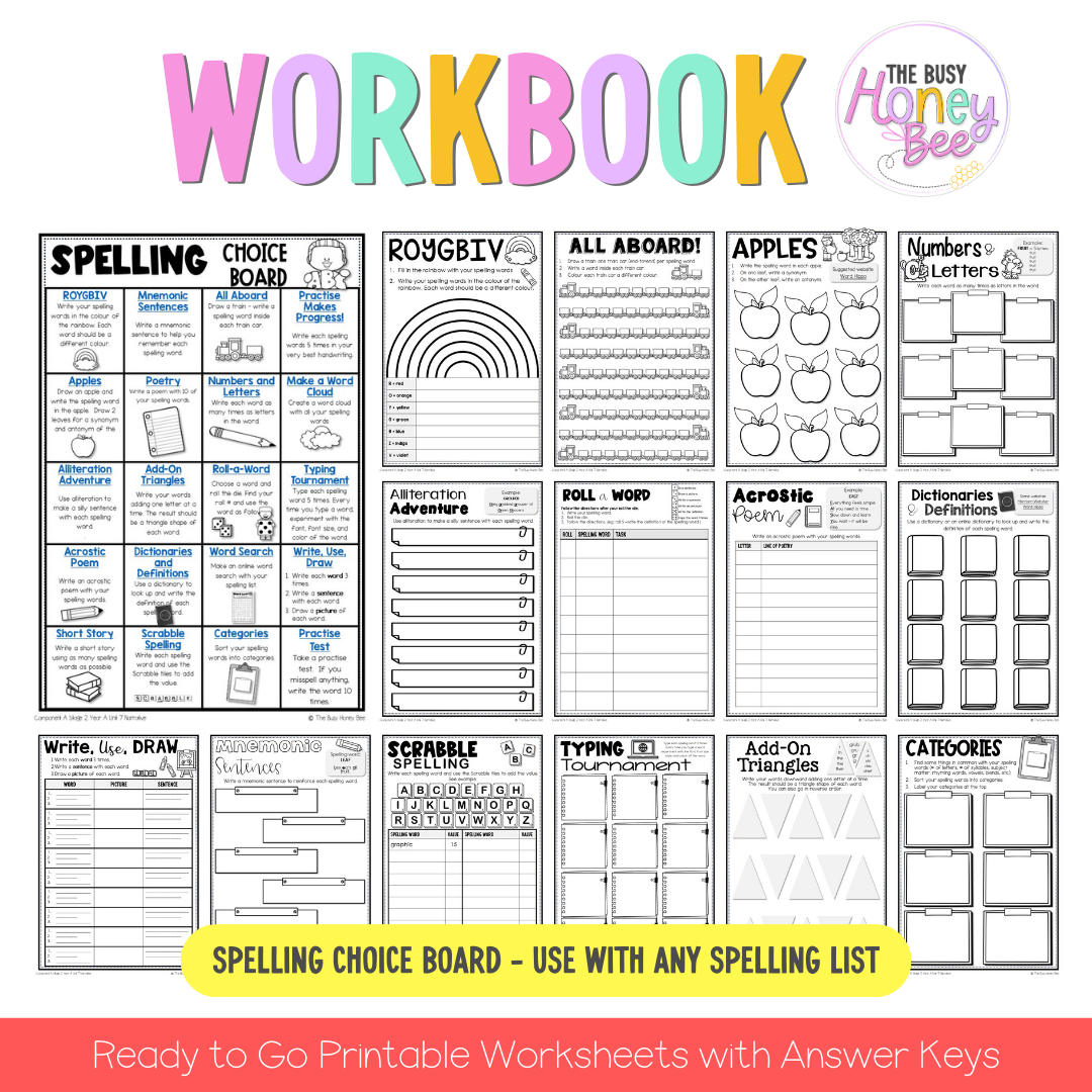 Stage 2 Year A Spelling Teaching Bundle Unit 8 - Component A - Teaching Bundle