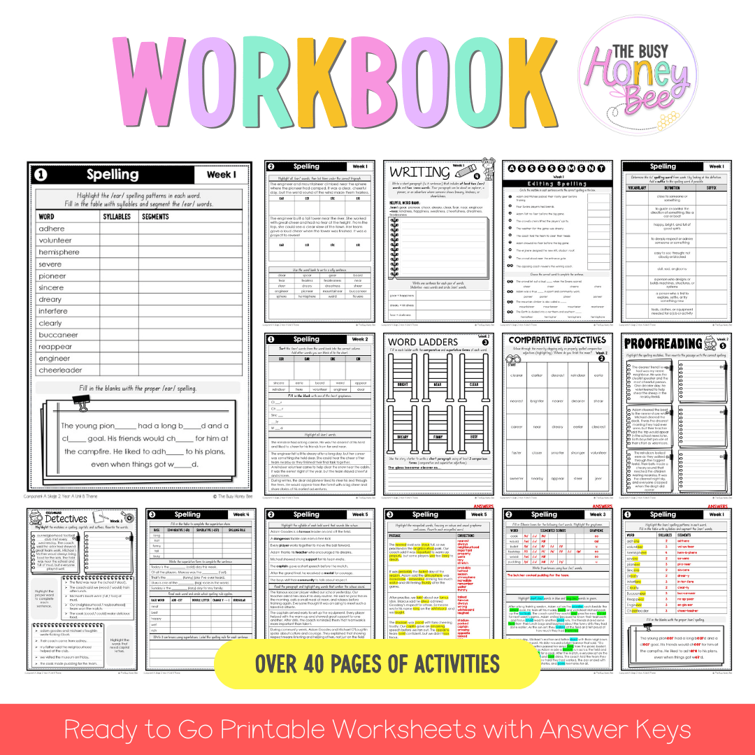 Stage 2 Year A Spelling Teaching Bundle Unit 8 - Component A - Teaching Bundle