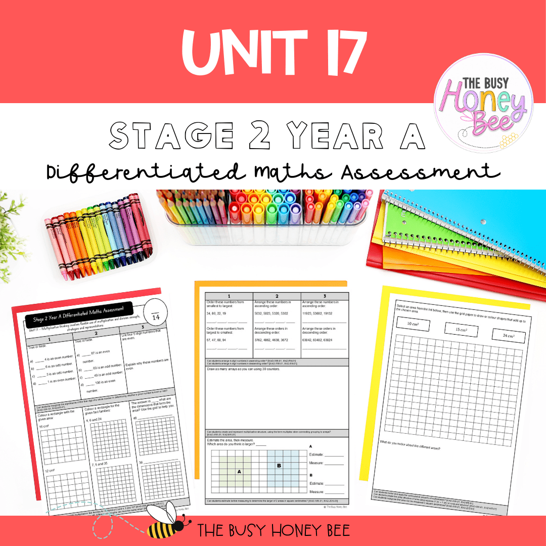 Stage 2 Year A Term 4 Differentiated Maths Assessment Bundle - Assessment