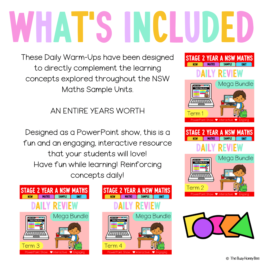 Stage 2 Year A Ultimate Australian | NSW Maths Daily Review | Warm-Up Mega Bundle - Warm Up | Revision