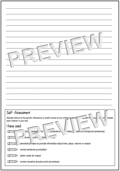 Stage 2 Year A Unit 1 Narrative Writing Pre-Assessment - Assessment