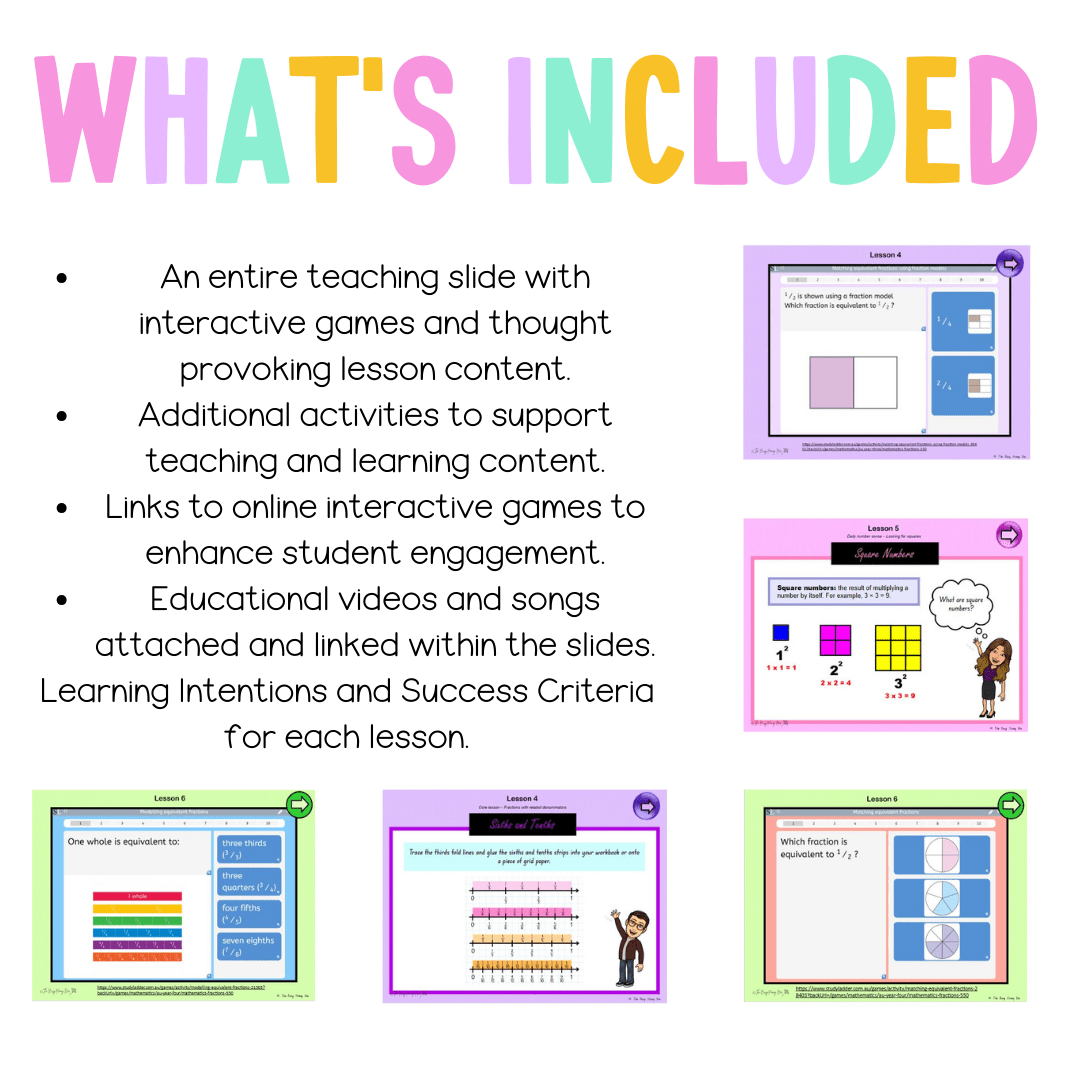 Stage 2 Year A Unit 16 NSW Maths Teaching Slides - Zip Folder: Smart Notebook, PowerPoint, Google Slide Compatible