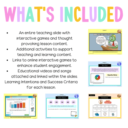 Stage 2 Year A Unit 18 NSW Maths Teaching Slides - Zip Folder: Smart Notebook, PowerPoint, Google Slide Compatible