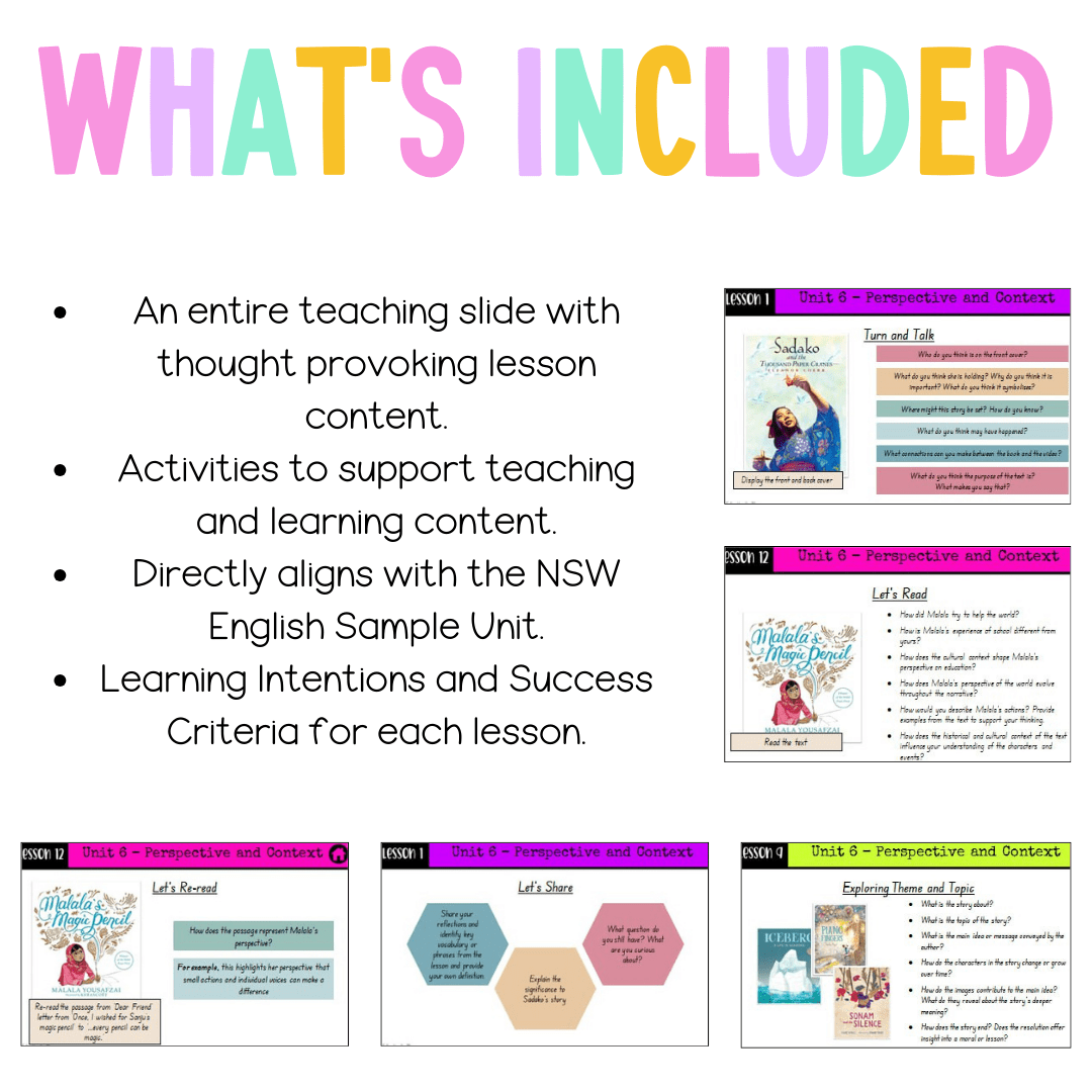 Stage 2 Year A Unit 6 NSW Perspective and Context English Teaching Slides - Teaching Slides