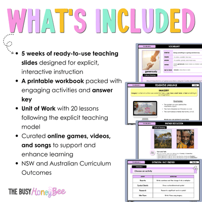 Stage 2 Year A Vocabulary Teaching Bundle Unit 7 - Teaching Bundle