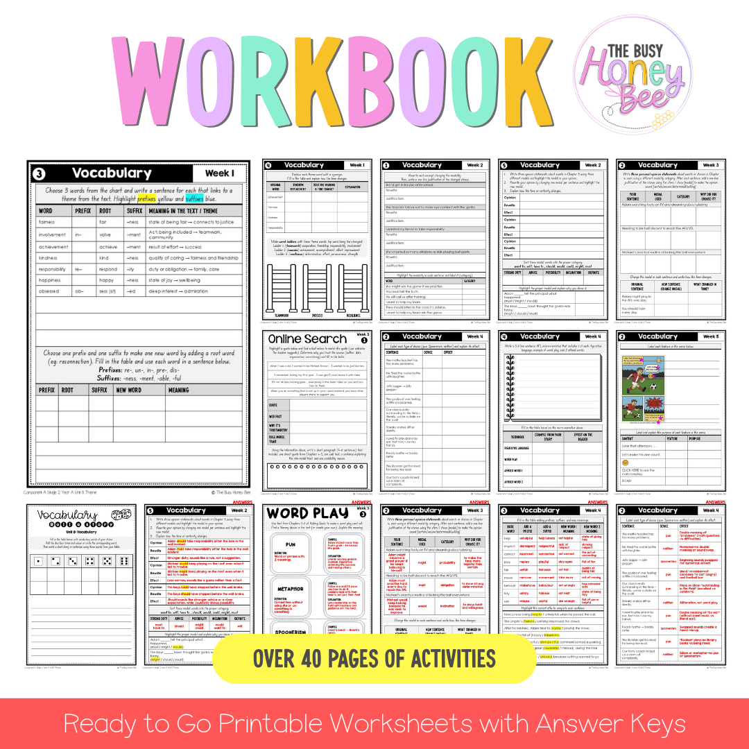 Stage 2 Year A Vocabulary Teaching Bundle Unit 8 - Component A - Teaching Bundle