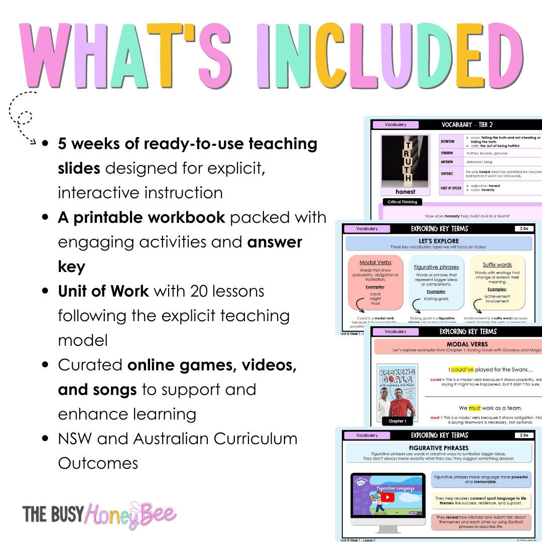 Stage 2 Year A Vocabulary Teaching Bundle Unit 8 - Component A - Teaching Bundle