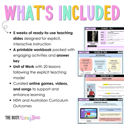 Stage 2 Year A Vocabulary Teaching Bundle Unit 8 - Component A - Teaching Bundle