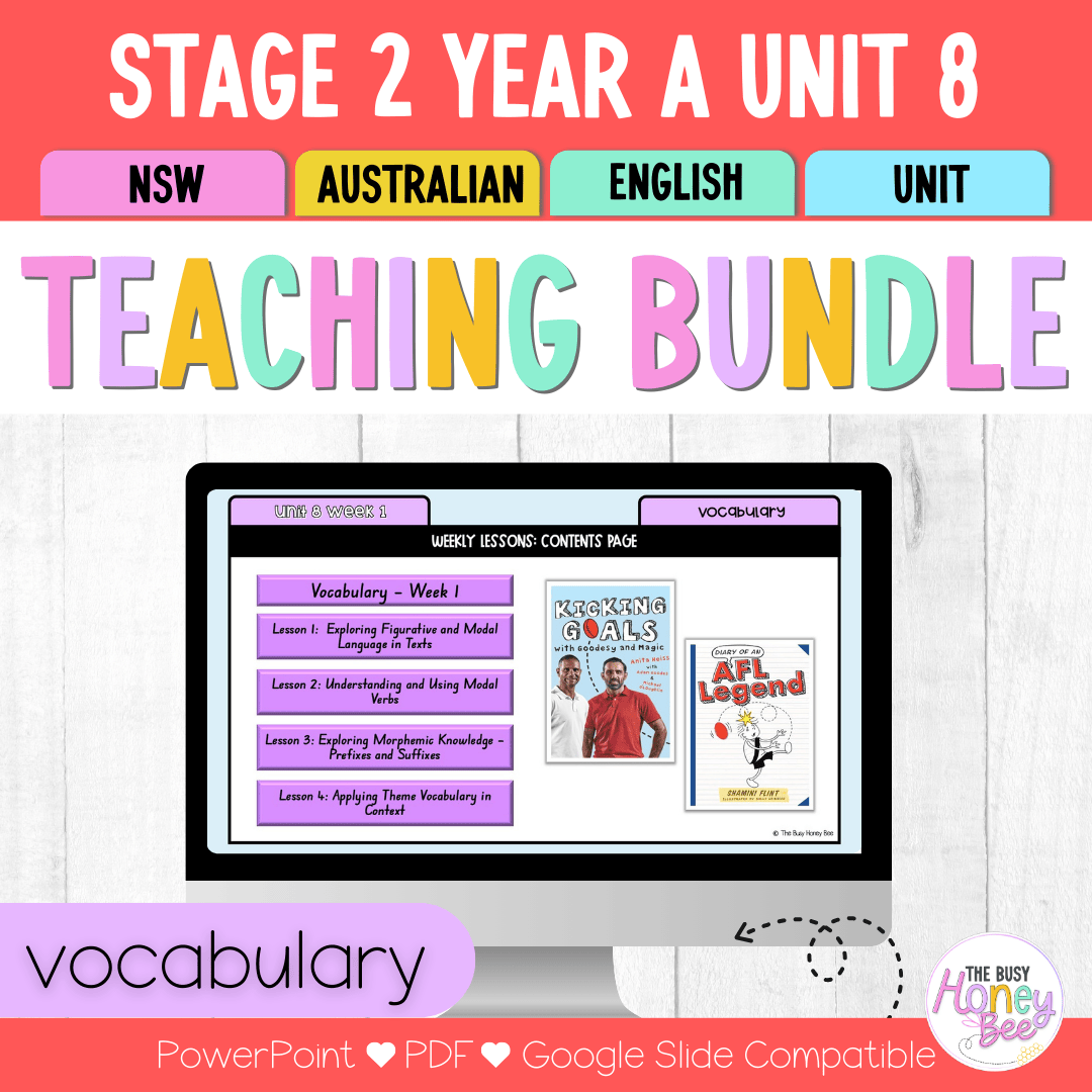 Stage 2 Year A Vocabulary Teaching Bundle Unit 8 - Component A - Teaching Bundle