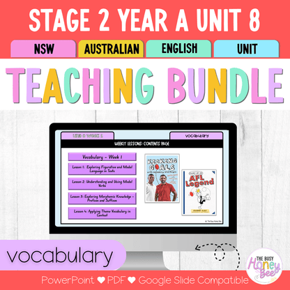 Stage 2 Year A Vocabulary Teaching Bundle Unit 8 - Component A - Teaching Bundle