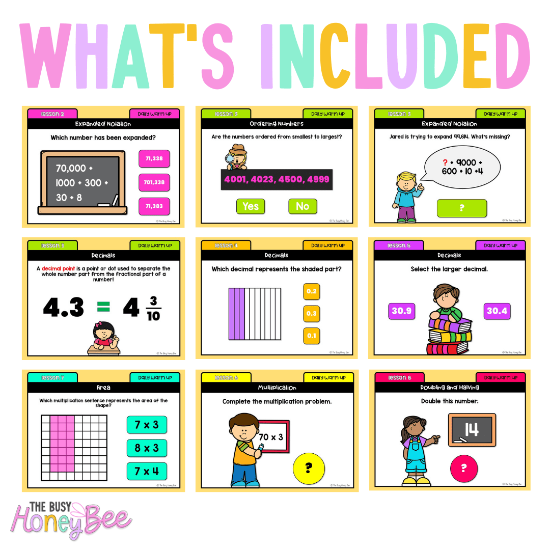 Stage 2 Year B Australian | NSW Math Daily Review | Warm-Up Term 1 Mega Bundle -