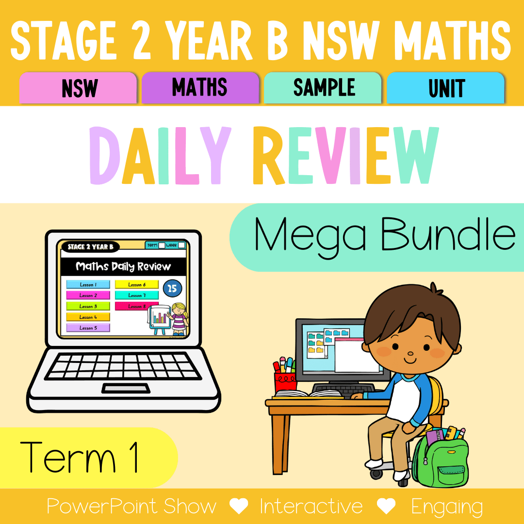Stage 2 Year B Australian | NSW Math Daily Review | Warm-Up Term 1 Mega Bundle -