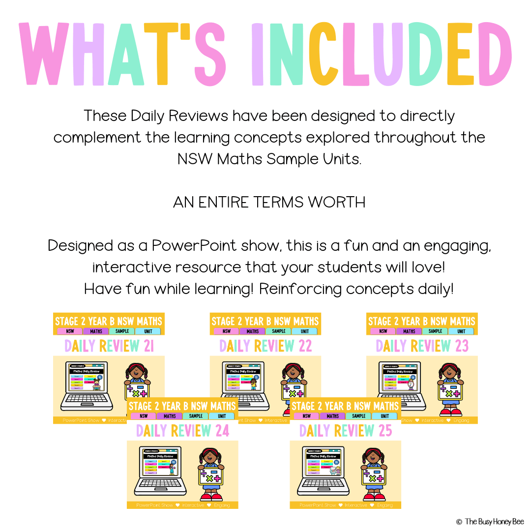 Stage 2 Year B Australian | NSW Math Daily Review | Warm-Up Term 1 Mega Bundle -