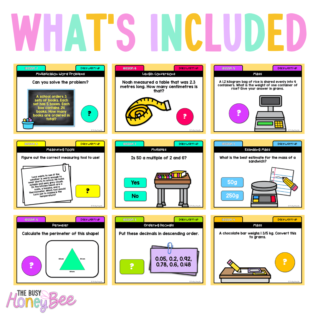 Stage 2 Year B Australian | NSW Math Daily Review | Warm-Up Term 3 Mega Bundle - Warm Up | Revision