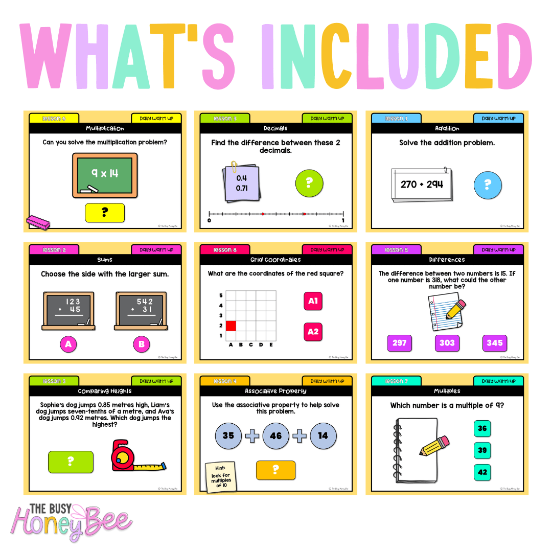 Stage 2 Year B Australian | NSW Math Daily Review | Warm-Up Term 4 Mega Bundle - Warm Up | Revision