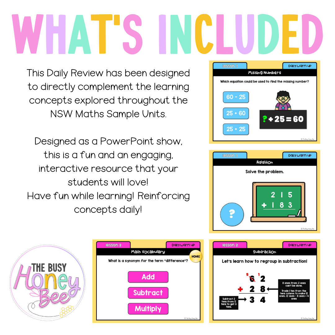 Stage 2 Year B Australian | NSW Math Daily Review | Warm-Up Unit 22 -