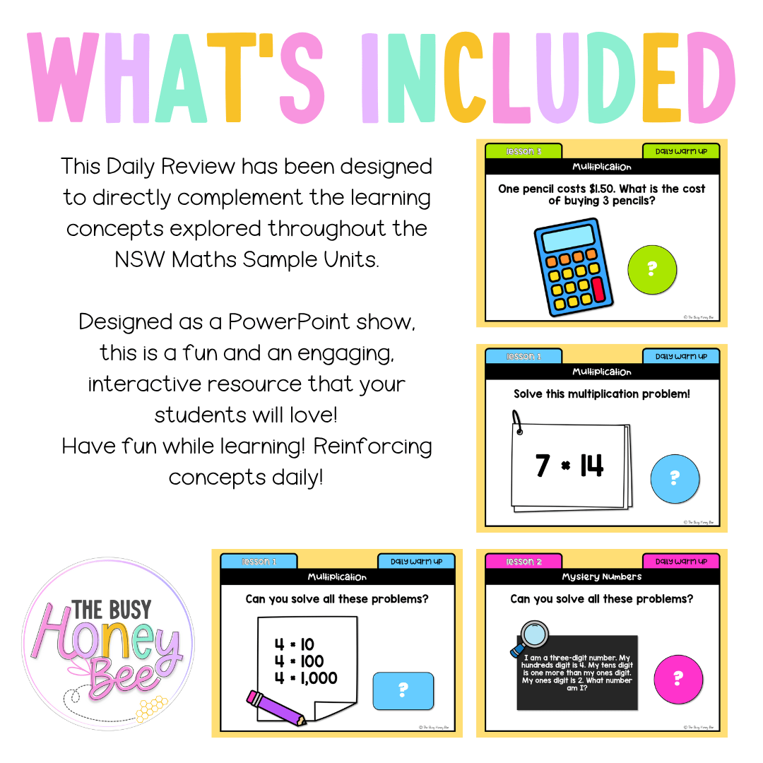 Stage 2 Year B Australian | NSW Math Daily Review | Warm-Up Unit 33 - Warm Up | Revision