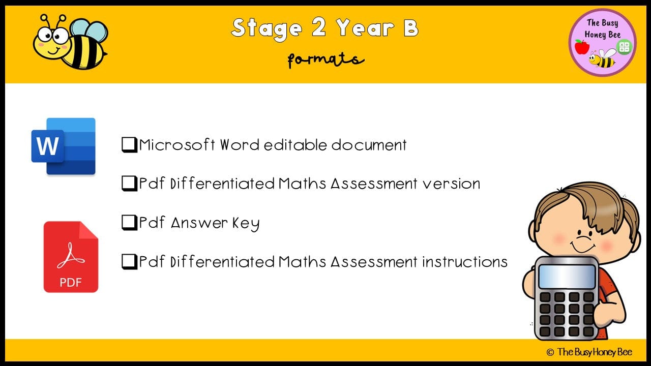 Stage 2 Year B Differentiated Maths Assessment Unit 21 - Assessment