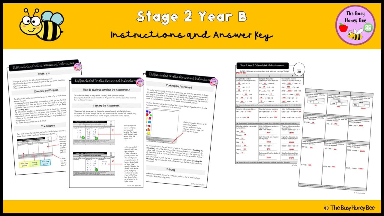 Stage 2 Year B Differentiated Maths Assessment Unit 22 - Microsoft Word Document