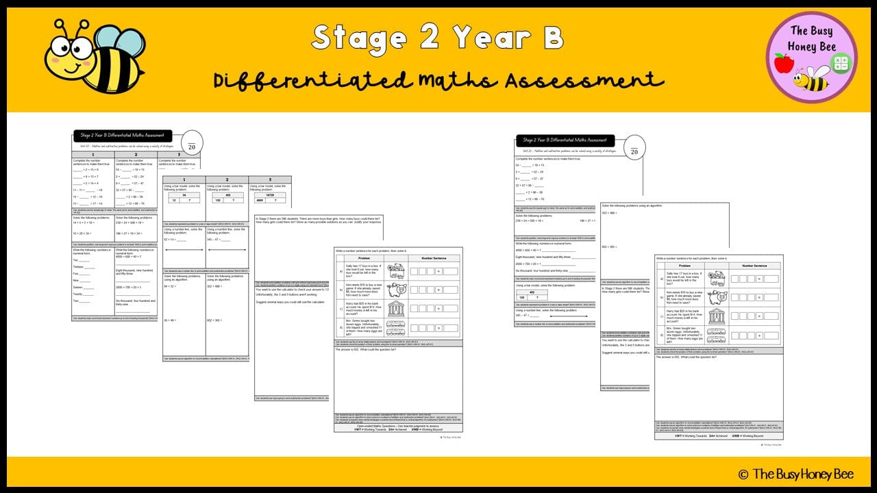 Stage 2 Year B Differentiated Maths Assessment Unit 22 - Microsoft Word Document