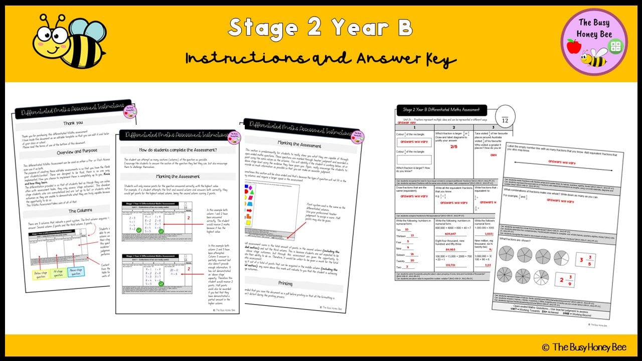 Stage 2 Year B Differentiated Maths Assessment Unit 24 - Microsoft Word Document
