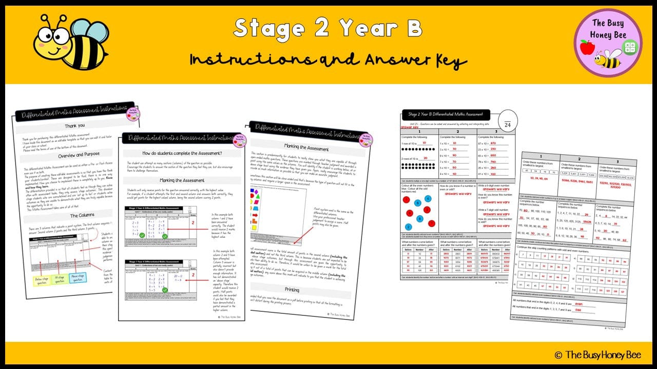 Stage 2 Year B Differentiated Maths Assessment Unit 25 - Microsoft Word Document