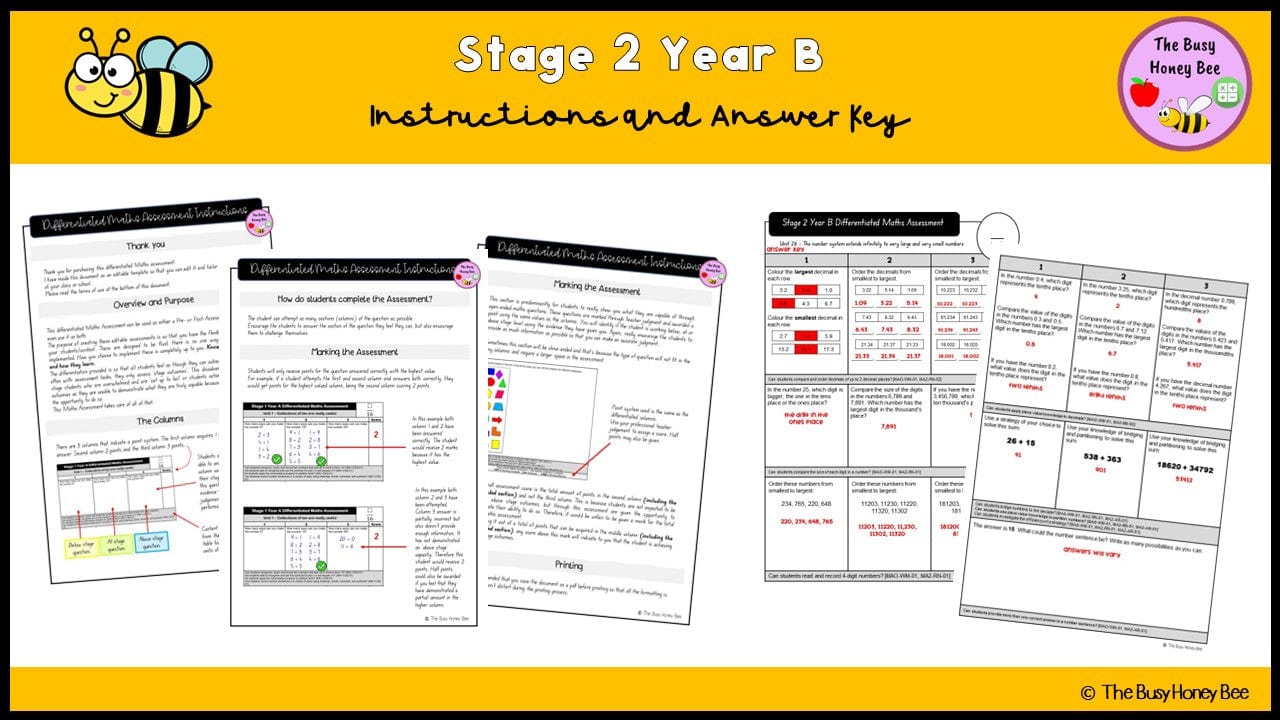 Stage 2 Year B Differentiated Maths Assessment Unit 26 - Microsoft Word Document