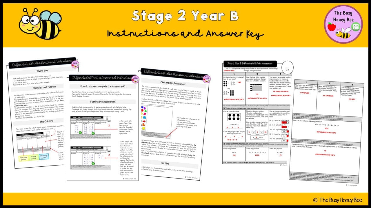 Stage 2 Year B Differentiated Maths Assessment Unit 27 - Microsoft Word Document