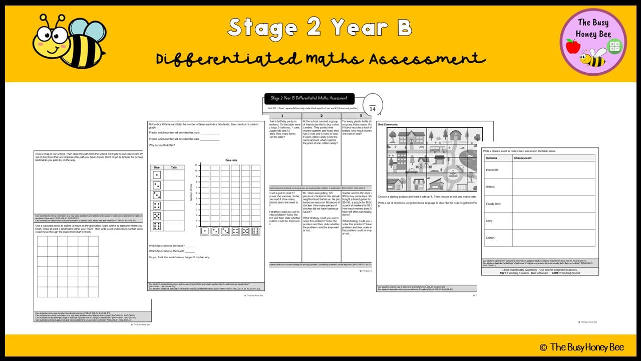 Stage 2 Year B Differentiated Maths Assessment Unit 28 - Microsoft Word Document