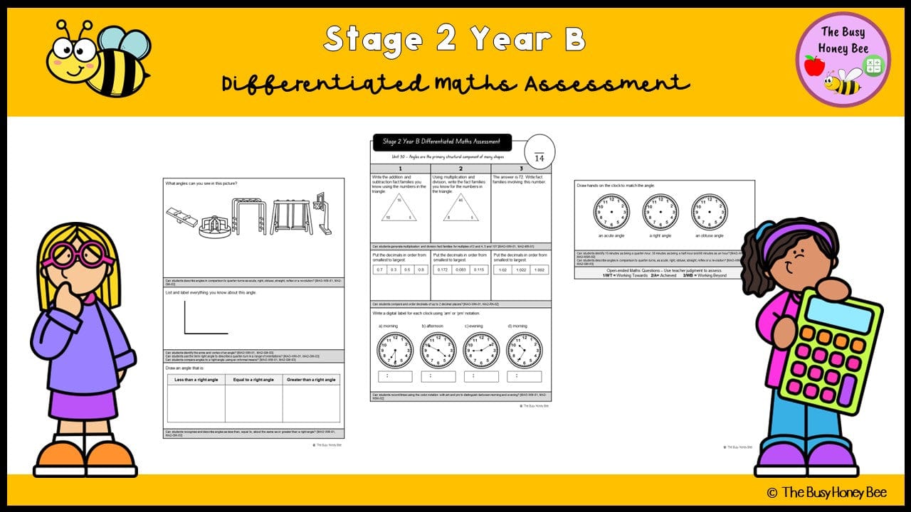 Stage 2 Year B Differentiated Maths Assessment Unit 30 - Assessment