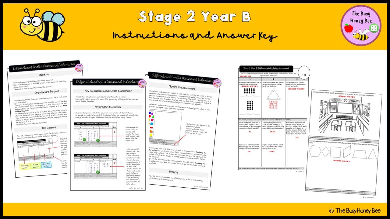 Stage 2 Year B Differentiated Maths Assessment Unit 32 - Microsoft Word Document