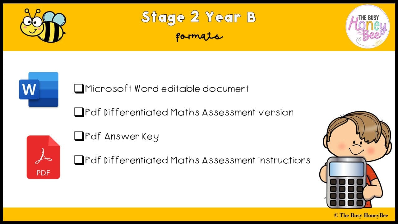 Stage 2 Year B Differentiated Maths Assessment Unit 37 - Assessment