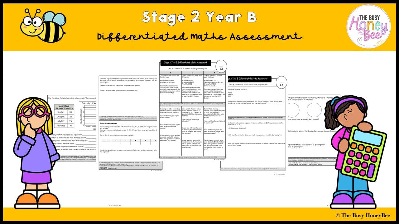 Stage 2 Year B Differentiated Maths Assessment Unit 38 - Assessment