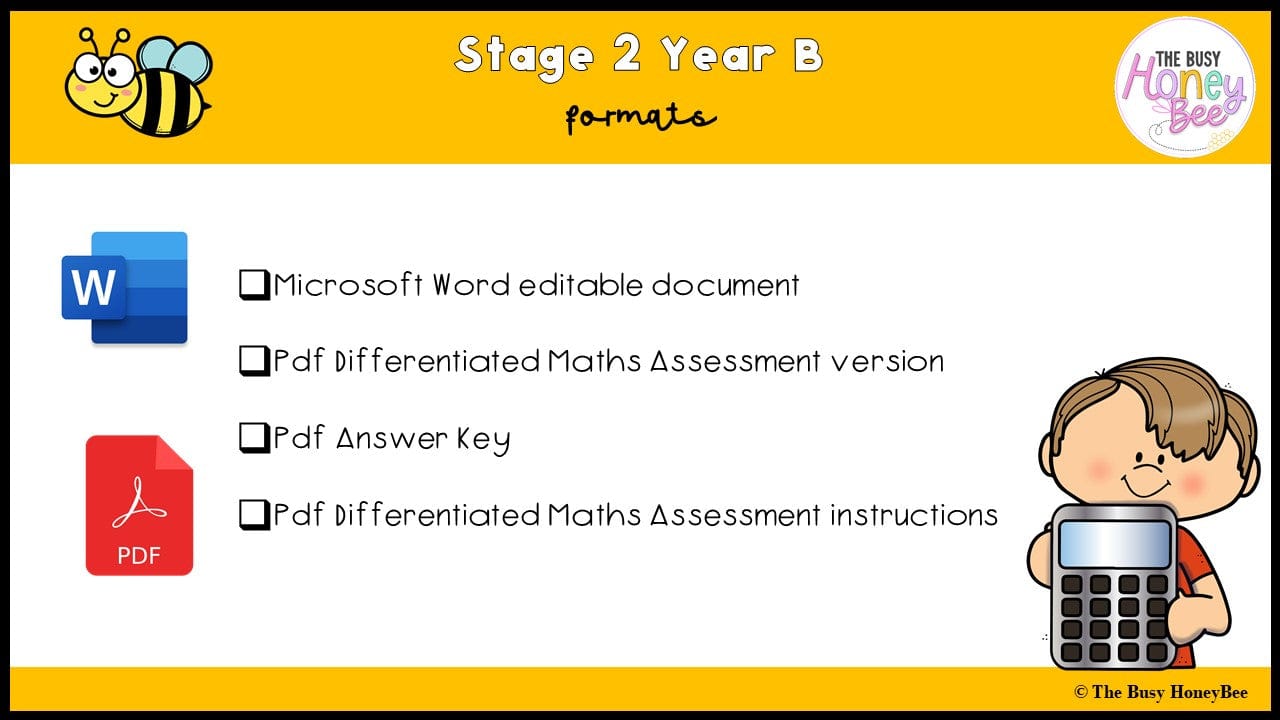 Stage 2 Year B Differentiated Maths Assessment Unit 39 - Assessment