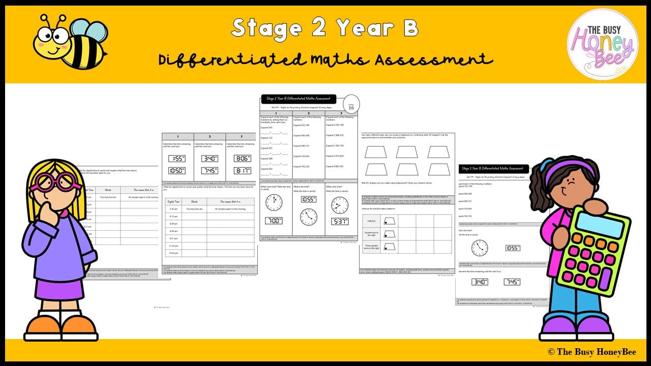 Stage 2 Year B Differentiated Maths Assessment Unit 39 - Assessment