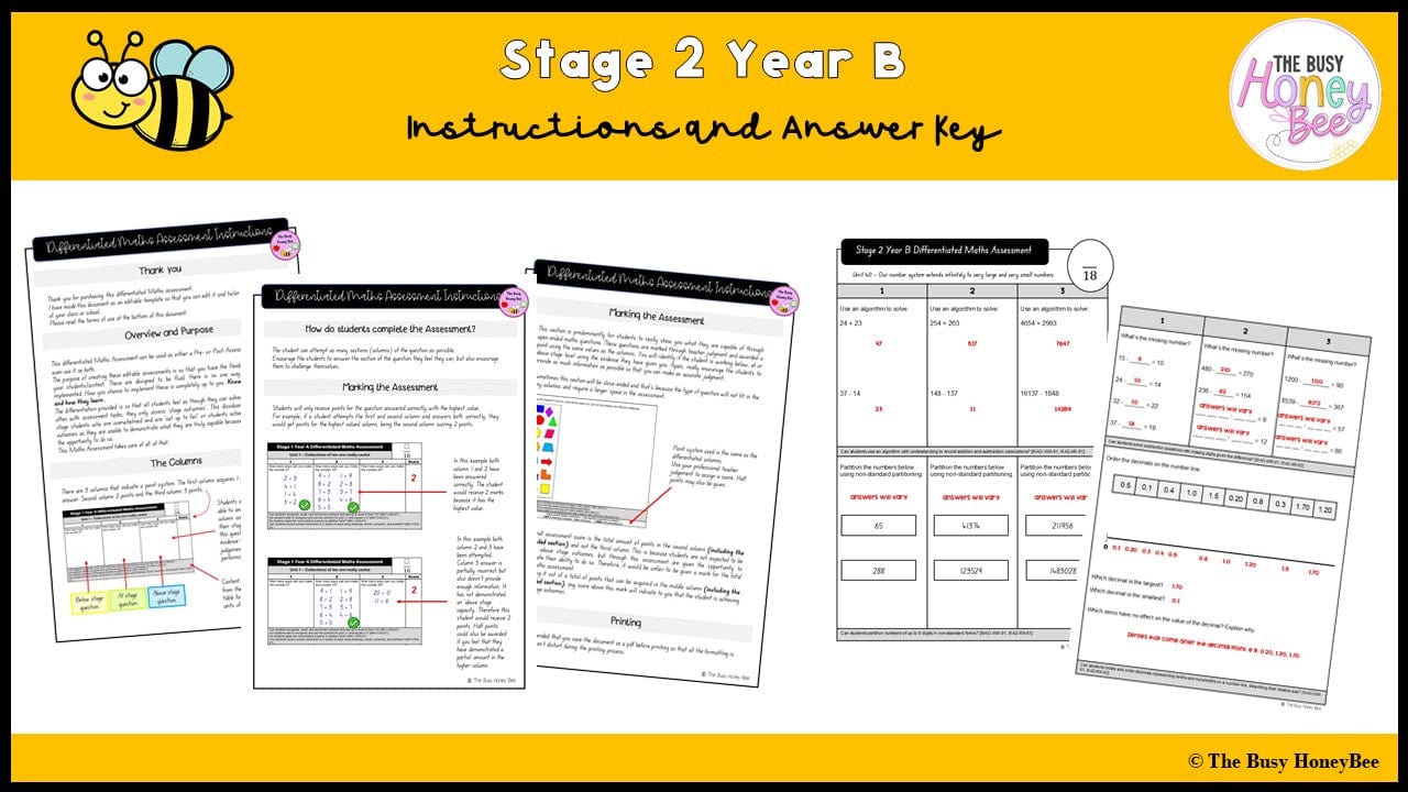 Stage 2 Year B Differentiated Maths Assessment Unit 40 - Assessment