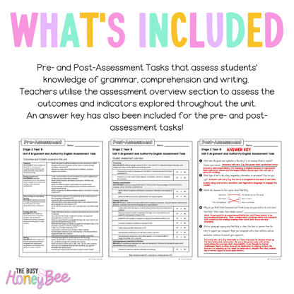 Stage 2 Year B English Pre- and Post-Assessment Unit 11 Argument and Authority - Assessment