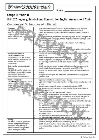 Stage 2 Year B English Pre- and Post-Assessment Unit 12 Imagery, symbol and connotation - Assessment