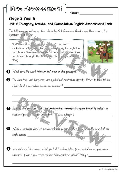 Stage 2 Year B English Pre- and Post-Assessment Unit 12 Imagery, symbol and connotation - Assessment