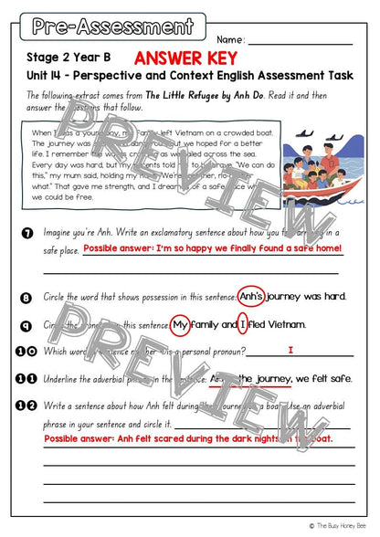 Stage 2 Year B English Pre- and Post-Assessment Unit 14 Perspective and Context - Assessment