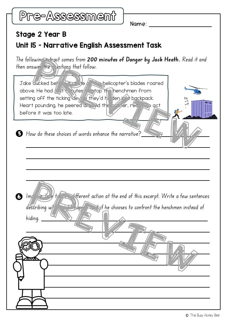 Stage 2 Year B English Pre- and Post-Assessment Unit 15 Narrative - Assessment