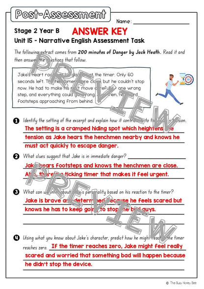 Stage 2 Year B English Pre- and Post-Assessment Unit 15 Narrative - Assessment