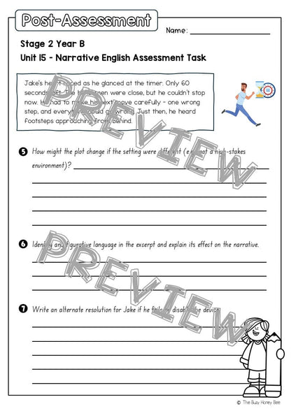 Stage 2 Year B English Pre- and Post-Assessment Unit 15 Narrative - Assessment