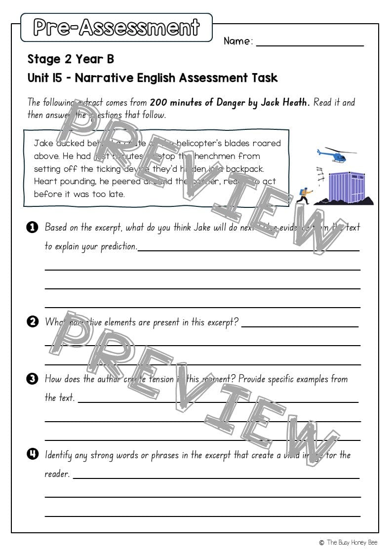 Stage 2 Year B English Pre- and Post-Assessment Unit 15 Narrative - Assessment
