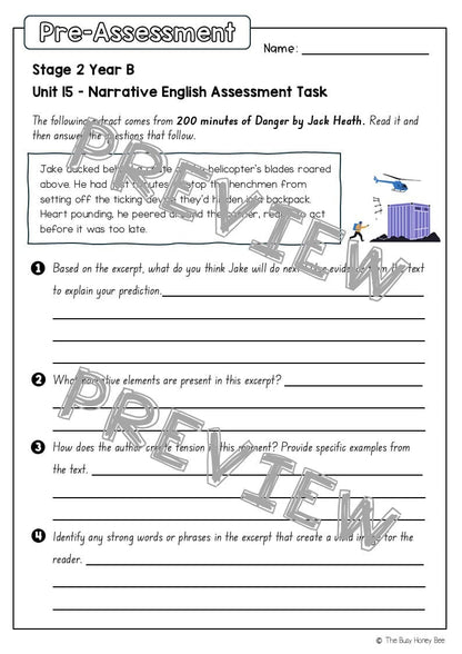 Stage 2 Year B English Pre- and Post-Assessment Unit 15 Narrative - Assessment