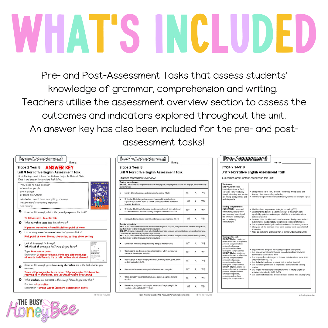 Stage 2 Year B English Pre- and Post-Assessment Unit 9 Narrative 2025 - Assessment