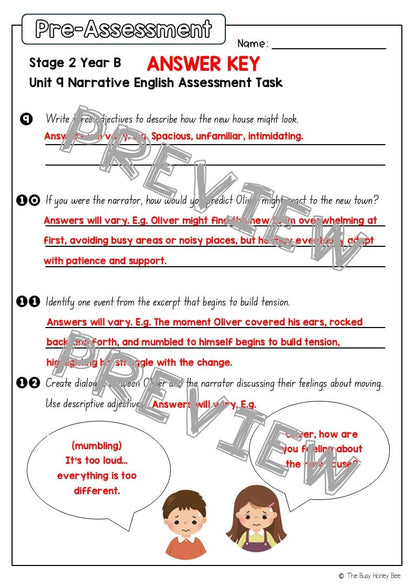 Stage 2 Year B English Pre- and Post-Assessment Unit 9 Narrative - Assessment