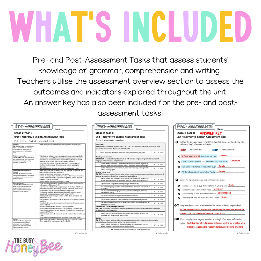Stage 2 Year B English Pre- and Post-Assessment Unit 9 Narrative - Assessment