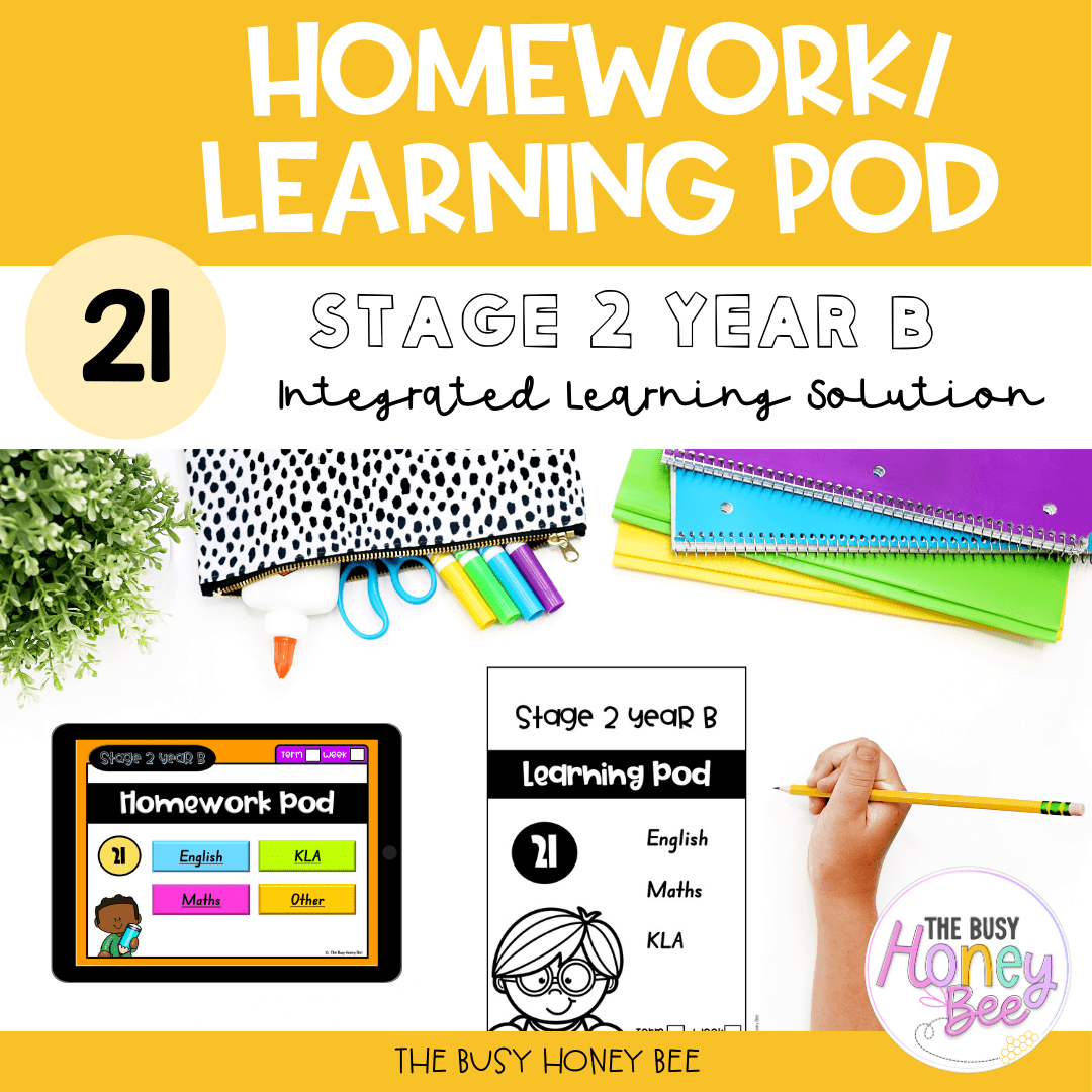 Stage 2 Year B Homework/Learning Pod 21 - Homework | Casual Teaching