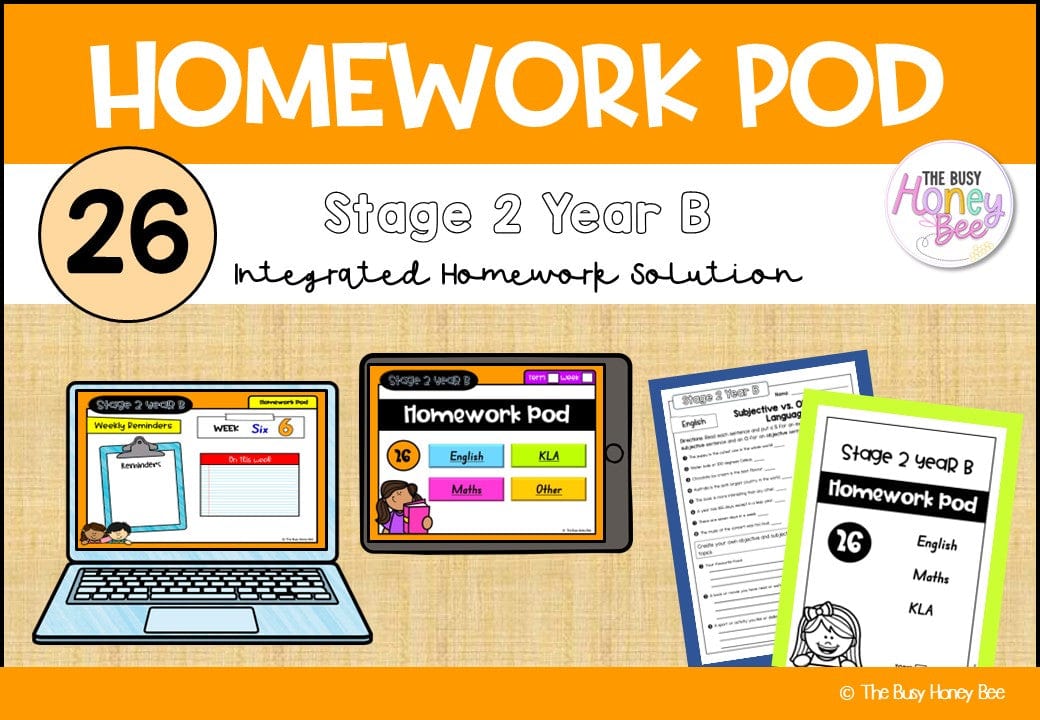 Stage 2 Year B Homework/Learning Pod 26 - Homework | Casual Teaching